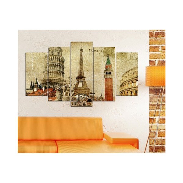 Viacdielny obraz 3D Art Mauve Eiffel, 102 × 60 cm-image-1