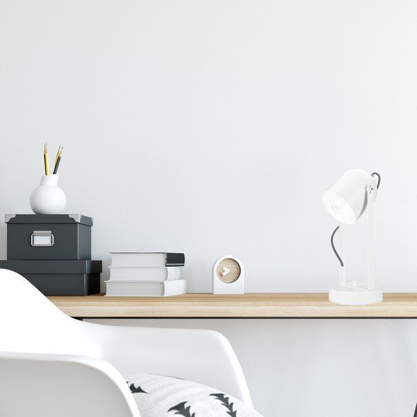 Biela stolová lampa - LAMKUR-image-1