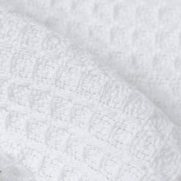 Biely pléd z recyklovanej bavlny 260x280 cm Honeycomb – Ixia-image-3