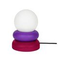 Červená/fialová stolová lampa z masívneho dreva so skleneným tienidlom (výška  24 cm) Otem – noo.ma