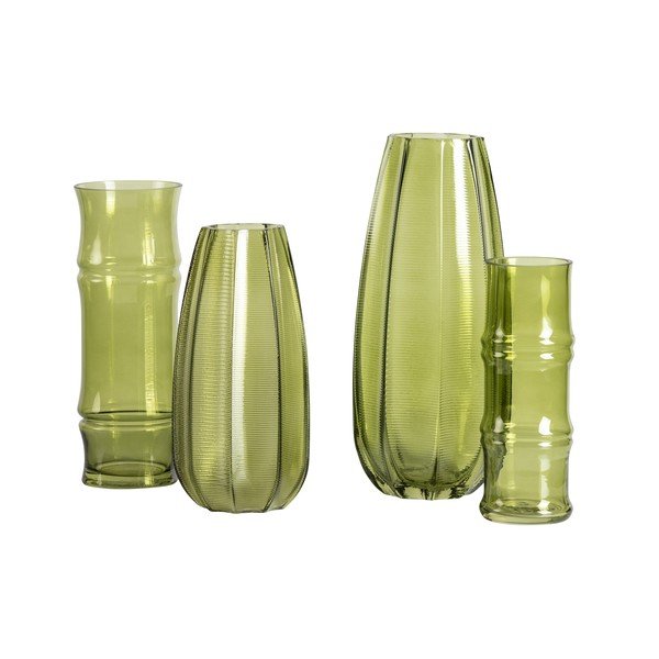 Zelená sklenená váza WOOOD Kali, výška 28 cm-image-2