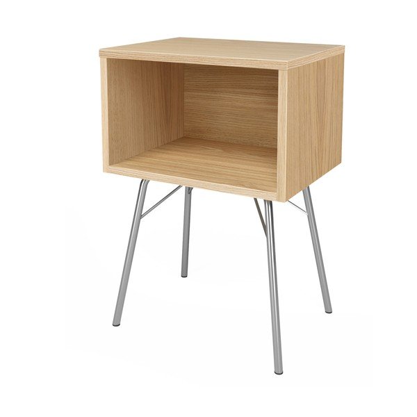 Nočný stolík v dekore duba v prírodnej farbe Rayburn - Woodman-image-2