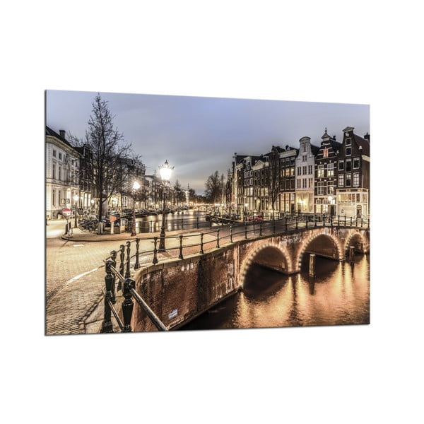 Obraz Styler Glasspik Amsterdam City, 70 × 100 cm