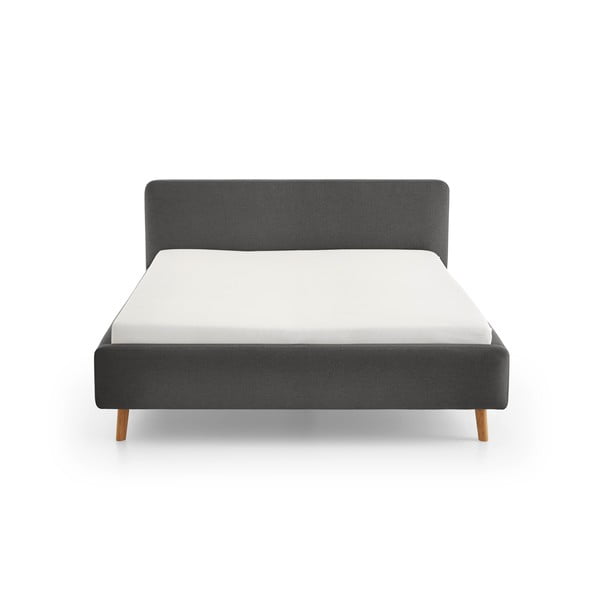 Antracitová čalúnená dvojlôžková posteľ bez roštu 180x200 cm Mattis – Meise Möbel-image-4