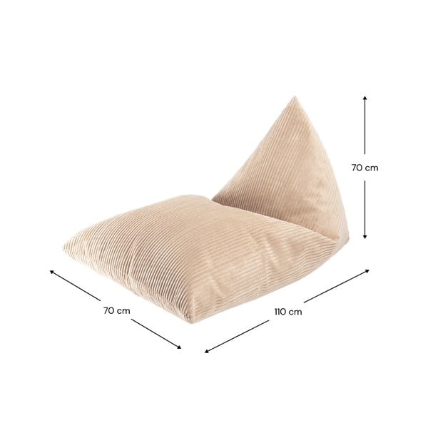 Svetlohnedý menčestrový detský sedací vak Big Lounger – Wigiwama-image-4