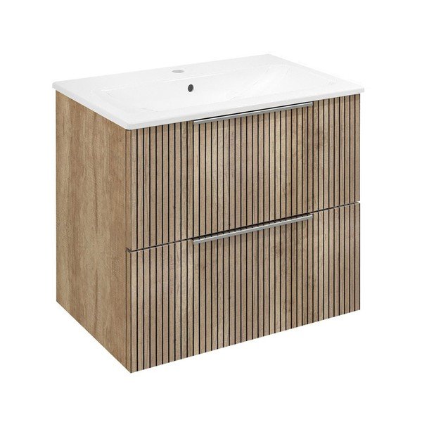 Závesná skrinka bez umývadla v dekore duba v prírodnej farbe 58x54 cm Cirasa – Sapho