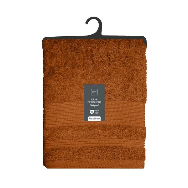 Froté bavlnená osuška v terakotovej farbe 70x130 cm Tendresse – douceur d'intérieur-image-4