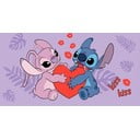 Fialová bavlnená detská osuška 70x140 cm Lilo and Stitch "Kiss" – Jerry Fabrics