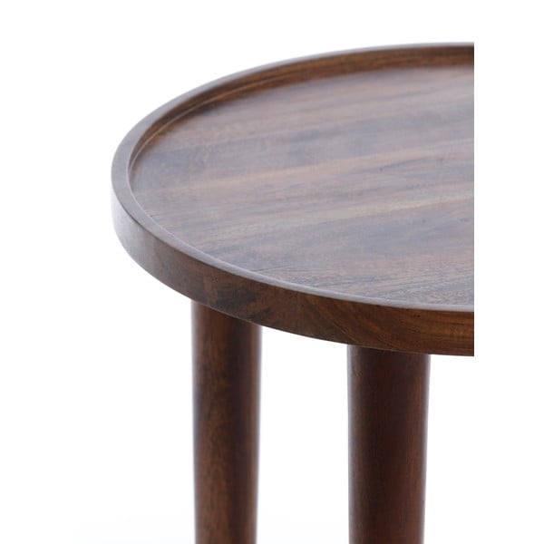 Okrúhly odkladací stolík z masívu akácie ø 45 cm Qiano – Light & Living-image-3