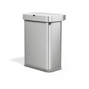 Bezdotykový oceľový odpadkový kôš v striebornej farbe 58 l Sensor – simplehuman
