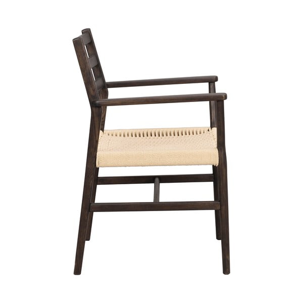 Jedálenská stolička v tmavohnedo-prírodnej farbe Harlan – Rowico-image-3