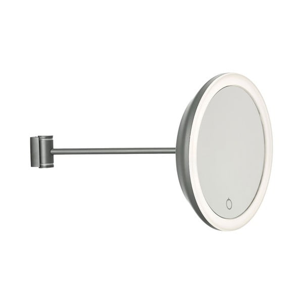 Sivé nástenné kozmetické zrkadlo Zone Eve, ø 17,5 cm