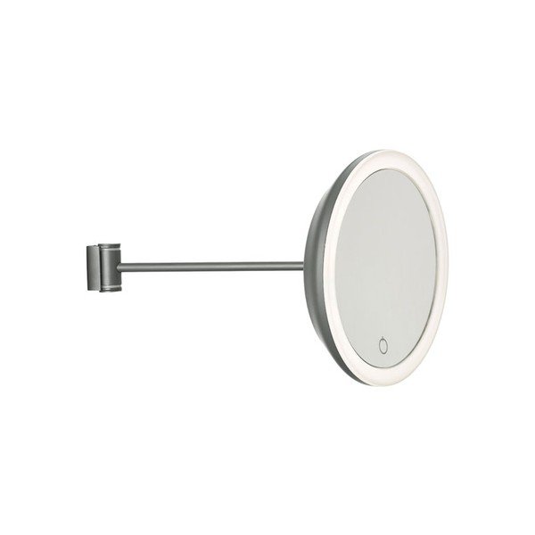 Sivé nástenné kozmetické zrkadlo Zone Eve, ø 17,5 cm