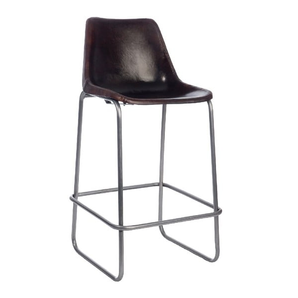 Barová stolička Leather Dark Brown, 45x42x101 cm