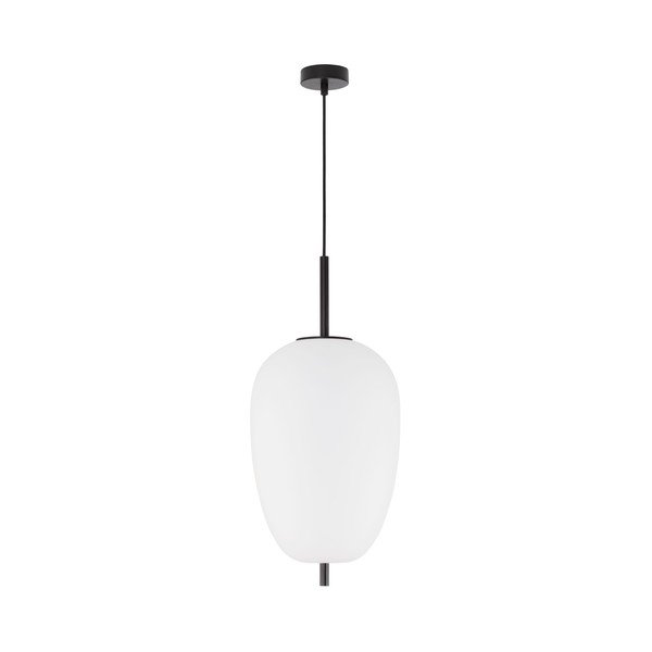 Biele/čierne sklenené závesné svietidlo ø 27 cm Lato – Nova Luce
