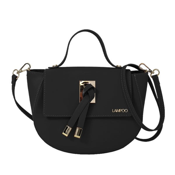 Čierna kožená kabelka Lampoo Kassia