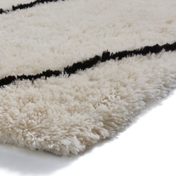 Béžovo-čierny ručne tuftovaný koberec Think Rugs Morocco Ivory & Black, 120 × 170 cm-image-2