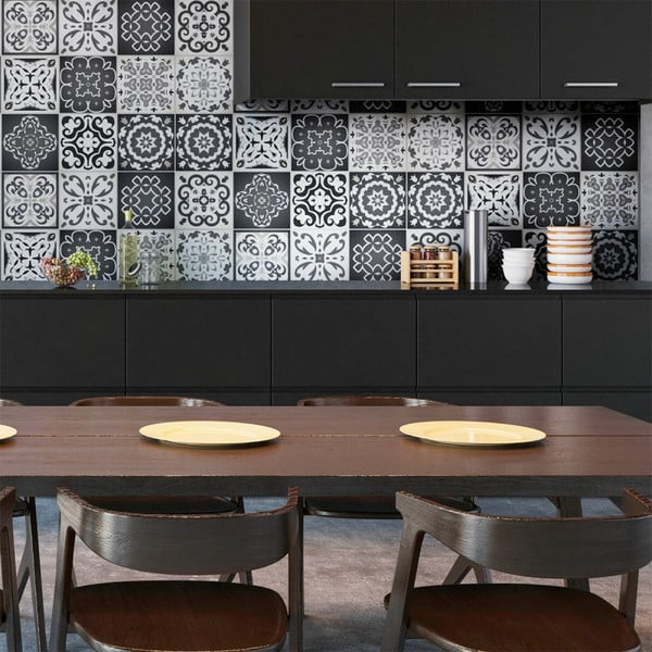 Sada 12 nástenných samolepiek Ambiance Wall Decals Tiles Gray Cement Rimini, 20 × 20 cm