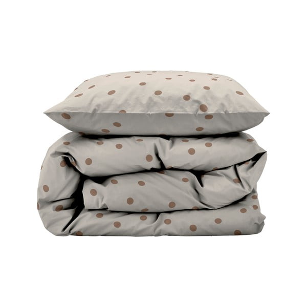 Hnedé obliečky na jednolôžko z bavlneného saténu 140x200 cm Solaris – Södahl-image-2