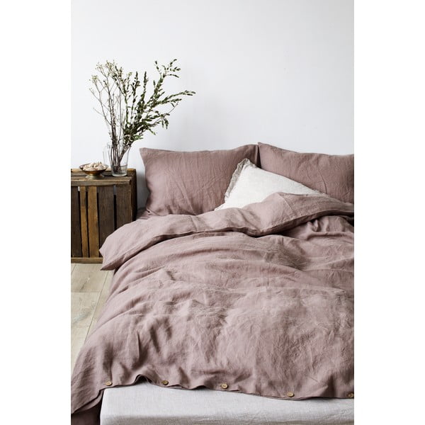 Starofialová ľanová obliečka na vankúš Linen Tales, 70 x 90 cm-image-1