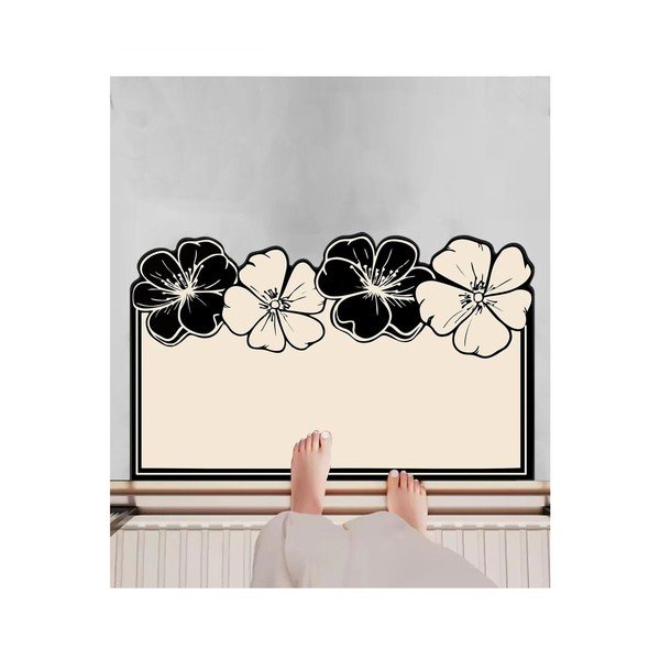 Čierna/krémovobiela kúpeľňová predložka 60x100 cm Morpho – Foutastic-image-2