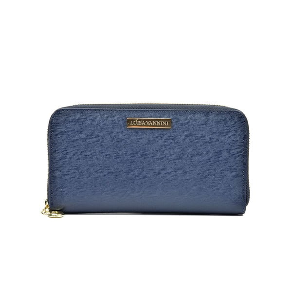 Modrá kožená peňaženka Luisa Vannino Lanza

