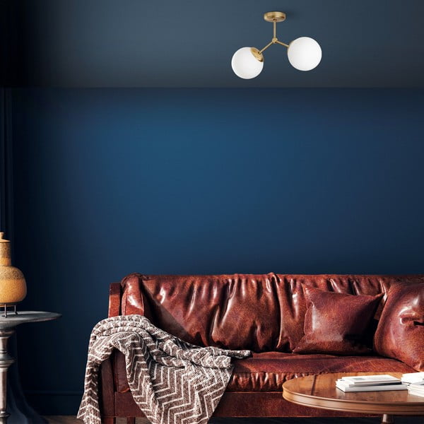 Biele/v mosadznej farbe stropné svietidlo so skleneným tienidlom 15x44 cm Damar – Opviq lights-image-4