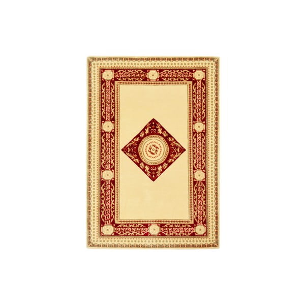 Vlnený koberec Bakero Vanilla/Red, 90x160 cm