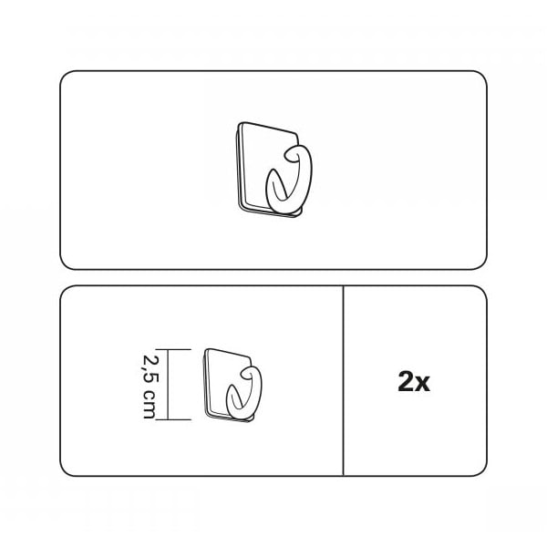 Samolepiace háčiky k vitrážnej tyči v súprave 2 ks - Gardinia-image-1