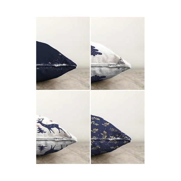 Obliečky na vankúše v súprave 4 ks s vianočným motívom 43x43 cm Blue Christmas – Mila Home-image-2