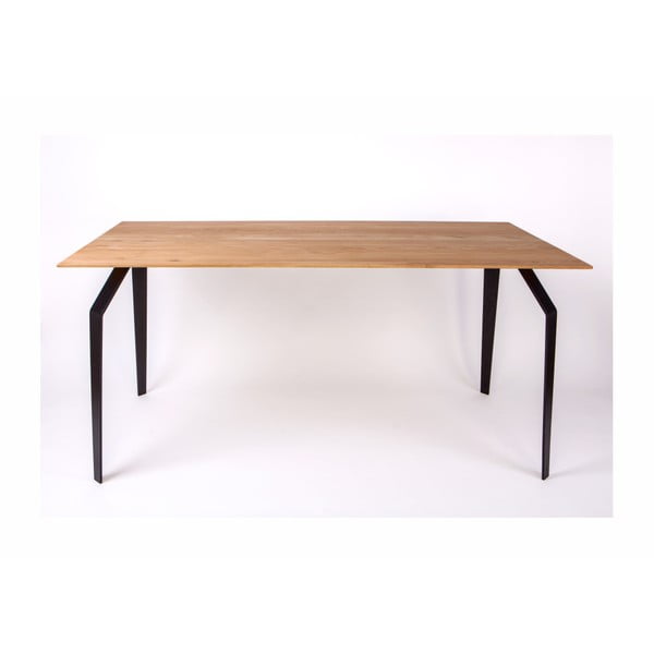 Jedálenský stôl s drevenou doskou a oceľovou konštrukciou Nørdifra, 160 × 90 cm