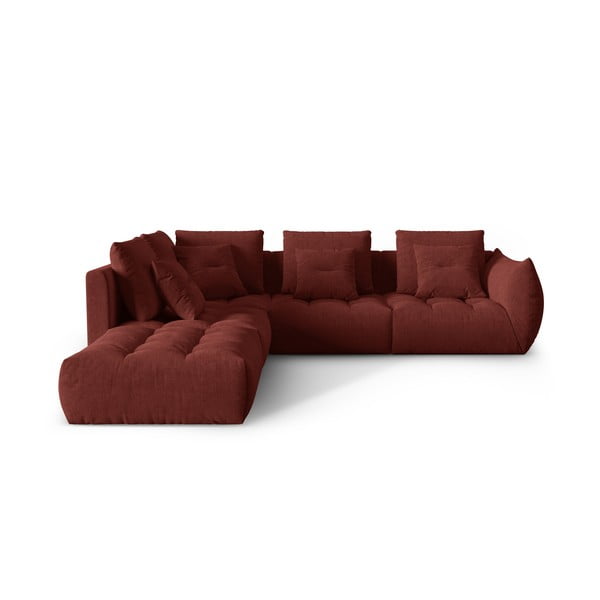 Červená rohová pohovka (ľavý roh/do L) Bloom – Micadoni Home