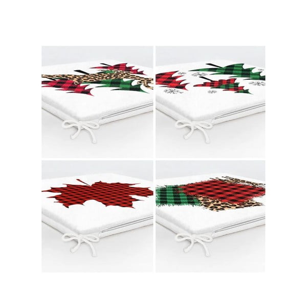Sedáky v súprave 4 ks s vianočným motívom 40x40 cm Tartan – Mila Home-image-2
