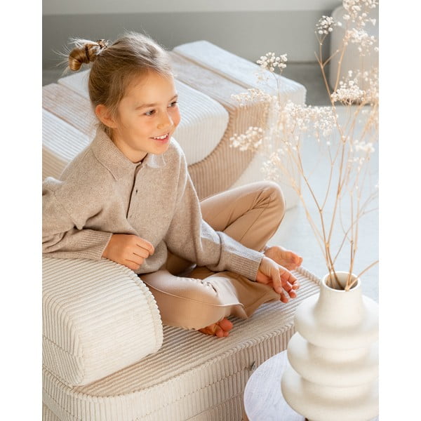 Krémové menčestrové detské kresielko Flip – Wigiwama-image-4