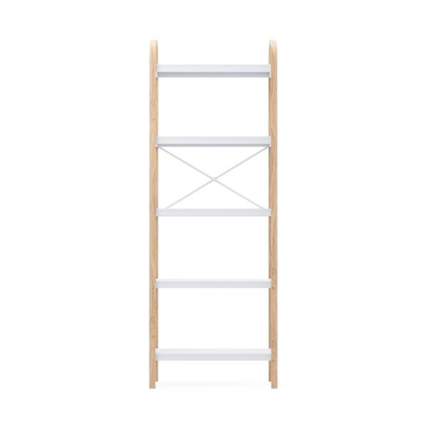 Biely prírodný regál v dekore exotického dreva 61x170 cm Bellwood - Umbra