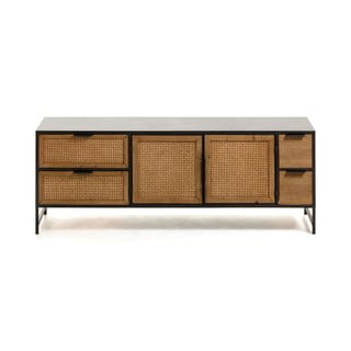 Čierno-hnedý TV stolík Kave Home Kyoko, 150 x 55 cm