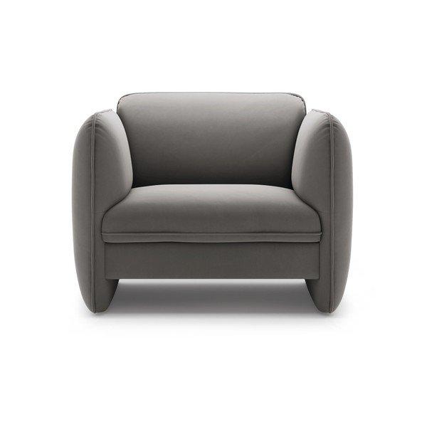 Tmavosivé zamatové kreslo Georgia – Micadoni -image-2