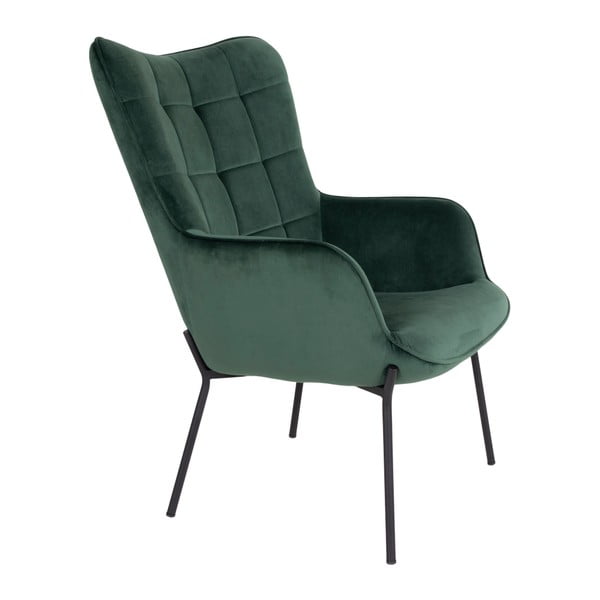 Zelené zamatové kreslo Glasgow – Bonami Essentials-image-3