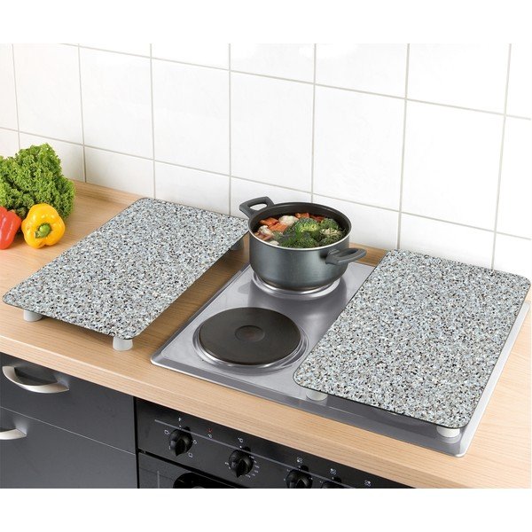 Súprava 2 sklenených krytov na sporák Wenko Granite, 52 x 30 cm-image-2