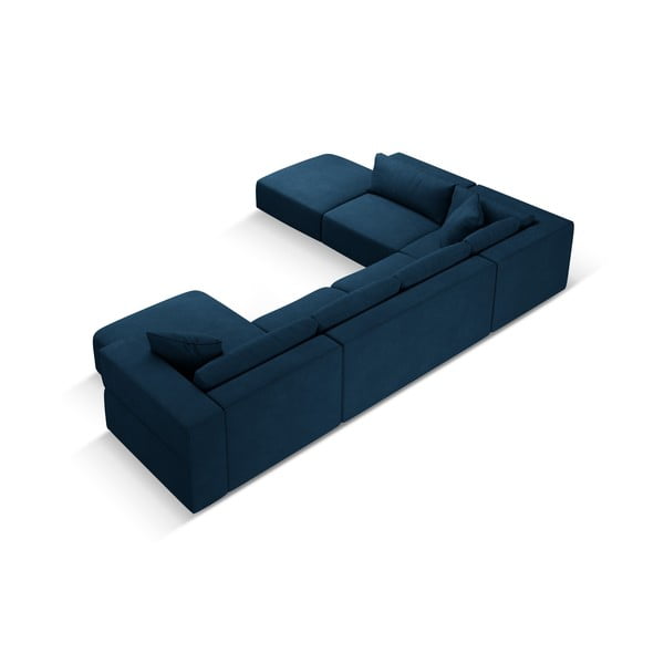 Modrá rohová pohovka do "U", ľavý roh Esther - Milo Casa-image-3