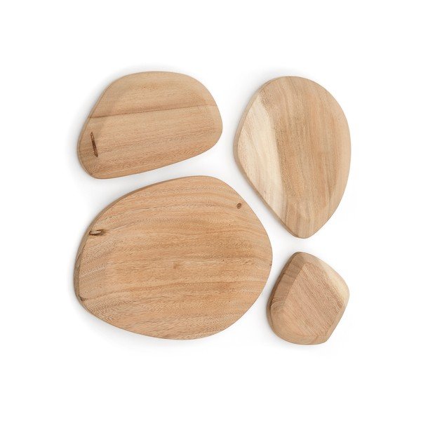 Drevené nástenné dekorácie v súprave 4 ks Selom – Kave Home-image-3