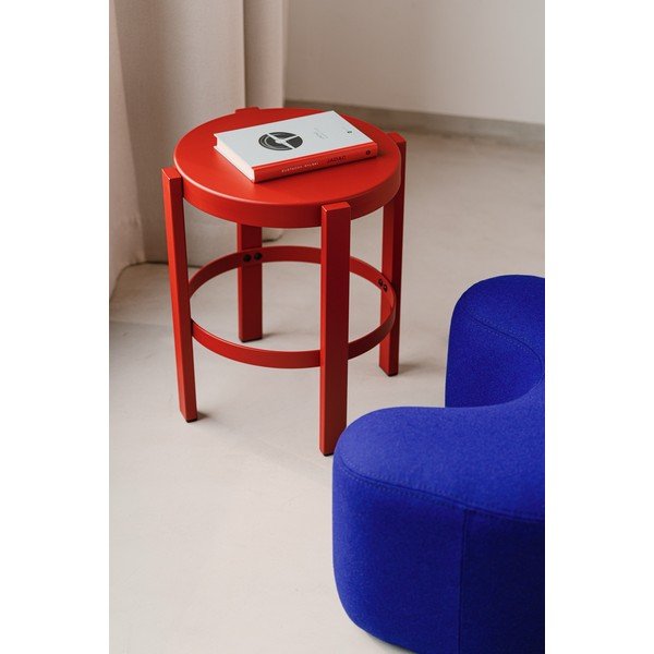 Červená oceľová stolička Doon – noo.ma-image-1