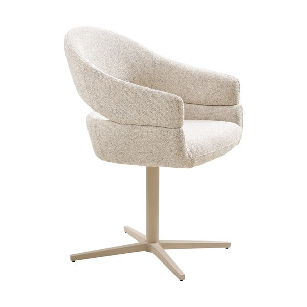 Krémovobiele čalúnené jedálenské kreslá v súprave s podrúčkami 2 ks Dover – House Nordic-image-2