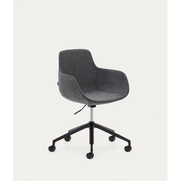 Tmavosivá čalúnená jedálenská stolička Tissiana – Kave Home-image-3