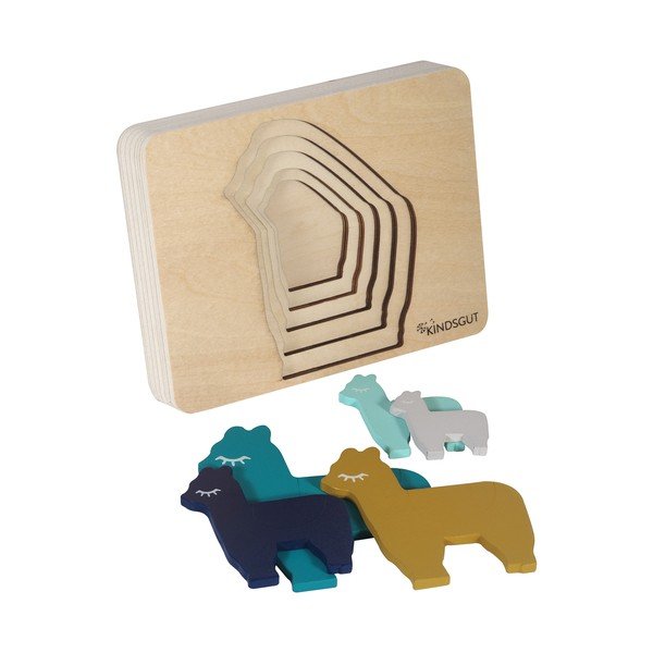 Drevené detské puzzle Kindsgut Lama-image-4
