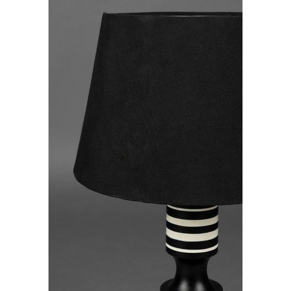 Čierna stolová lampa s textilným tienidlom (výška 60 cm) Virgil – Dutchbone-image-3