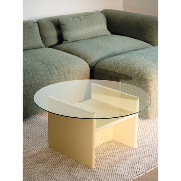 Svetložltý okrúhly konferenčný stolík ø 85 cm Tovo – noo.ma-image-1