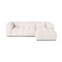 Krémová zamatová rohová pohovka (pravý roh/s leňoškou) Cube – Bonami Selection