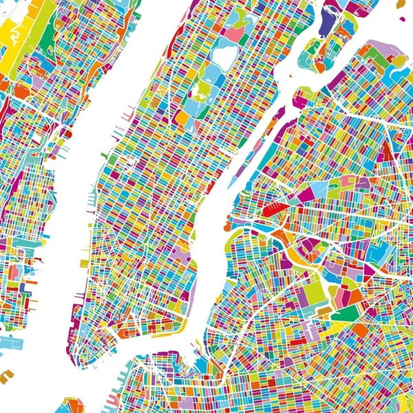 Obraz Homemania Maps Manhattan, 60 ×  60 cm