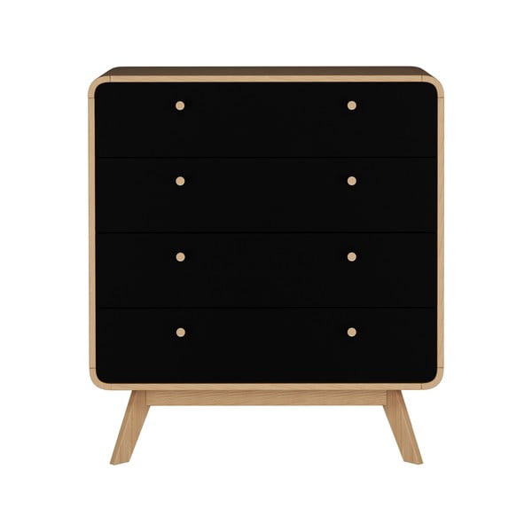 Vysoká komoda v dekore duba v čierno-prírodnej farbe 80x88 cm Cassie – Støraa